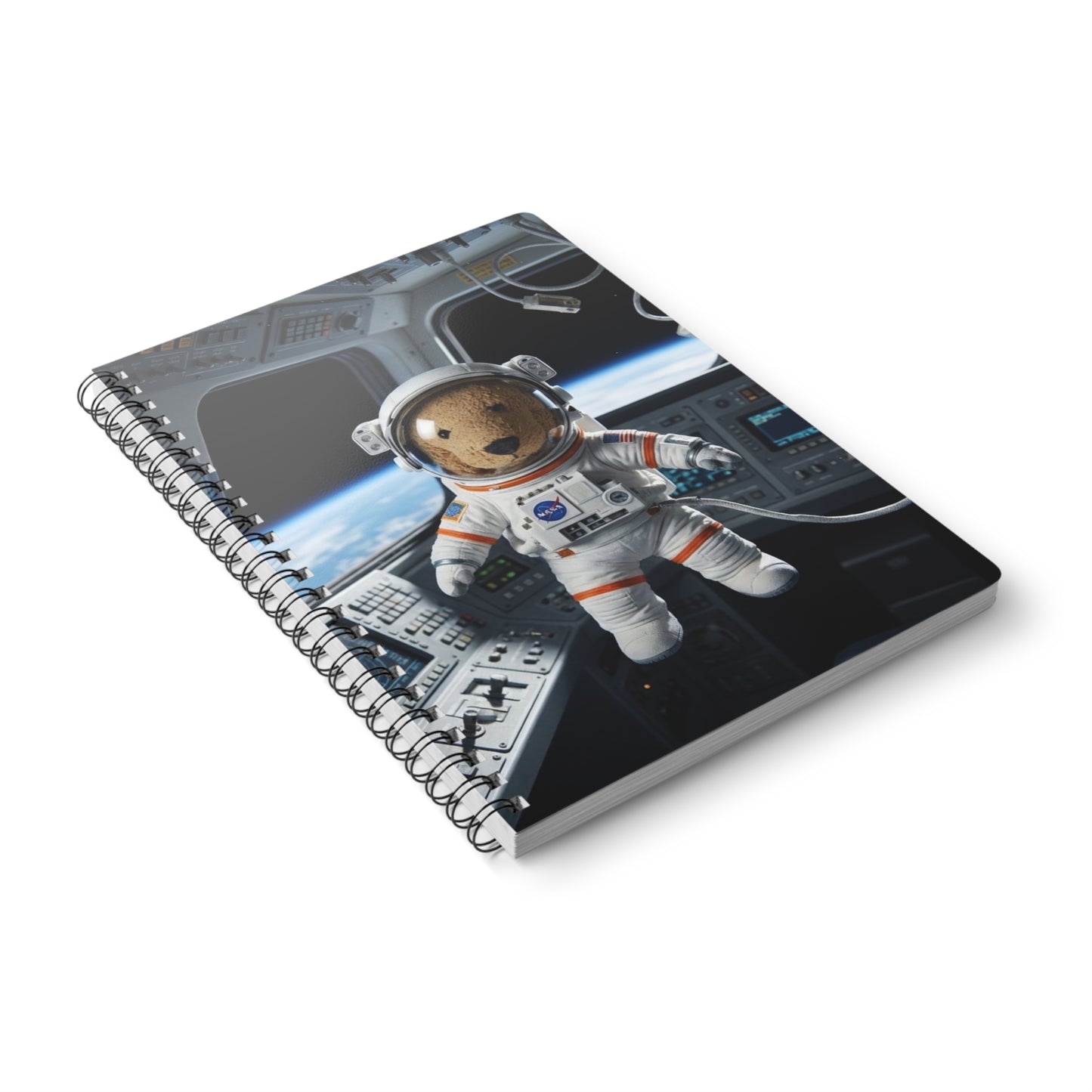 Teddy On tour Rusty in Space Softcover Notebook, A5