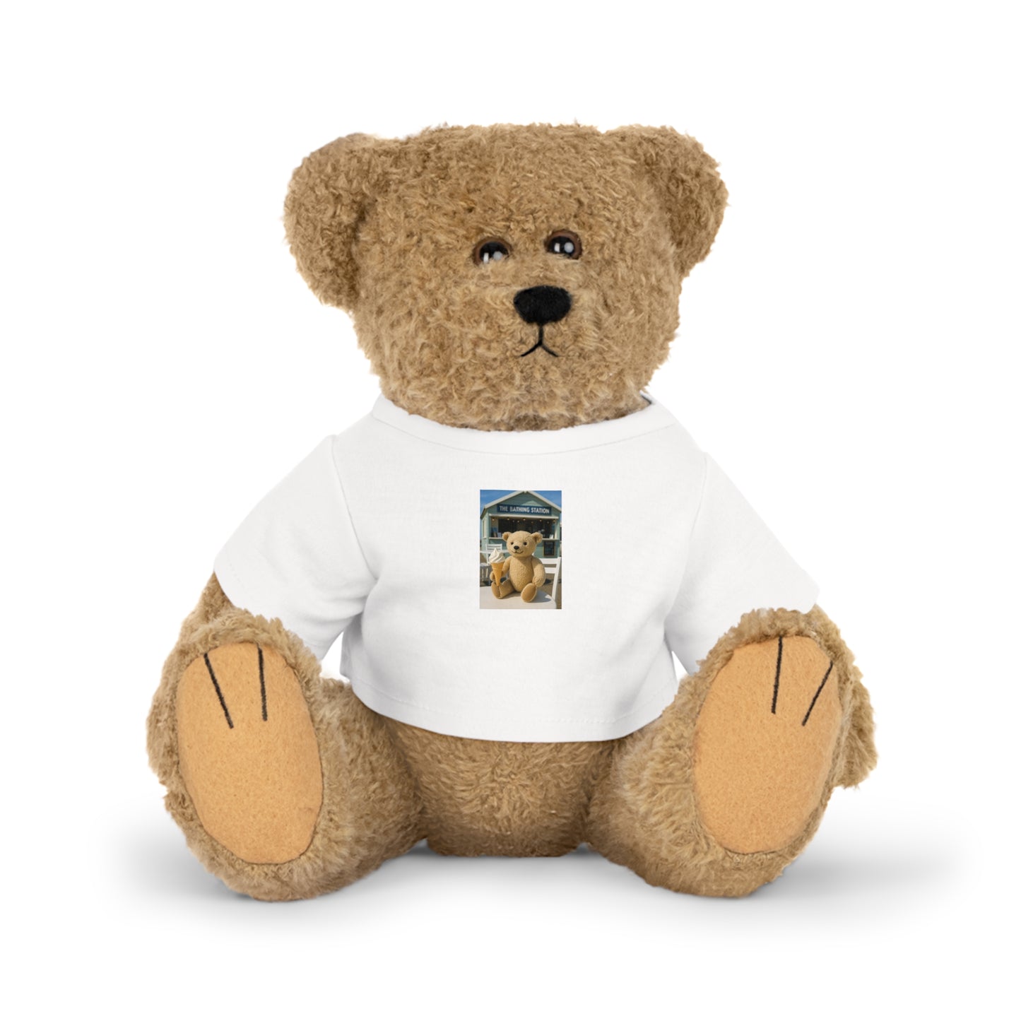 Teddy On Tour – Bexhill Bathing Station Plush Toy with T-Shirt
