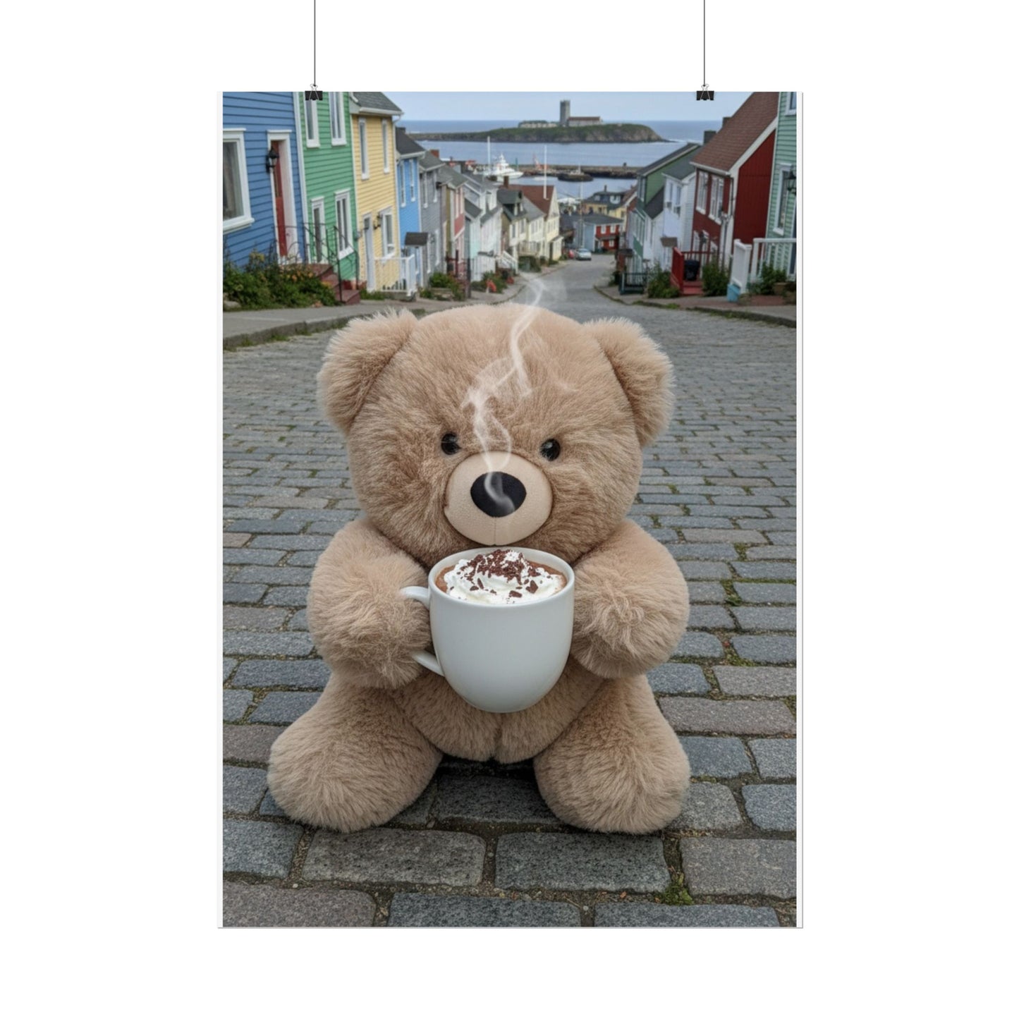 Teddy on Tour Fluffy in Newfoundland Rolled Posters