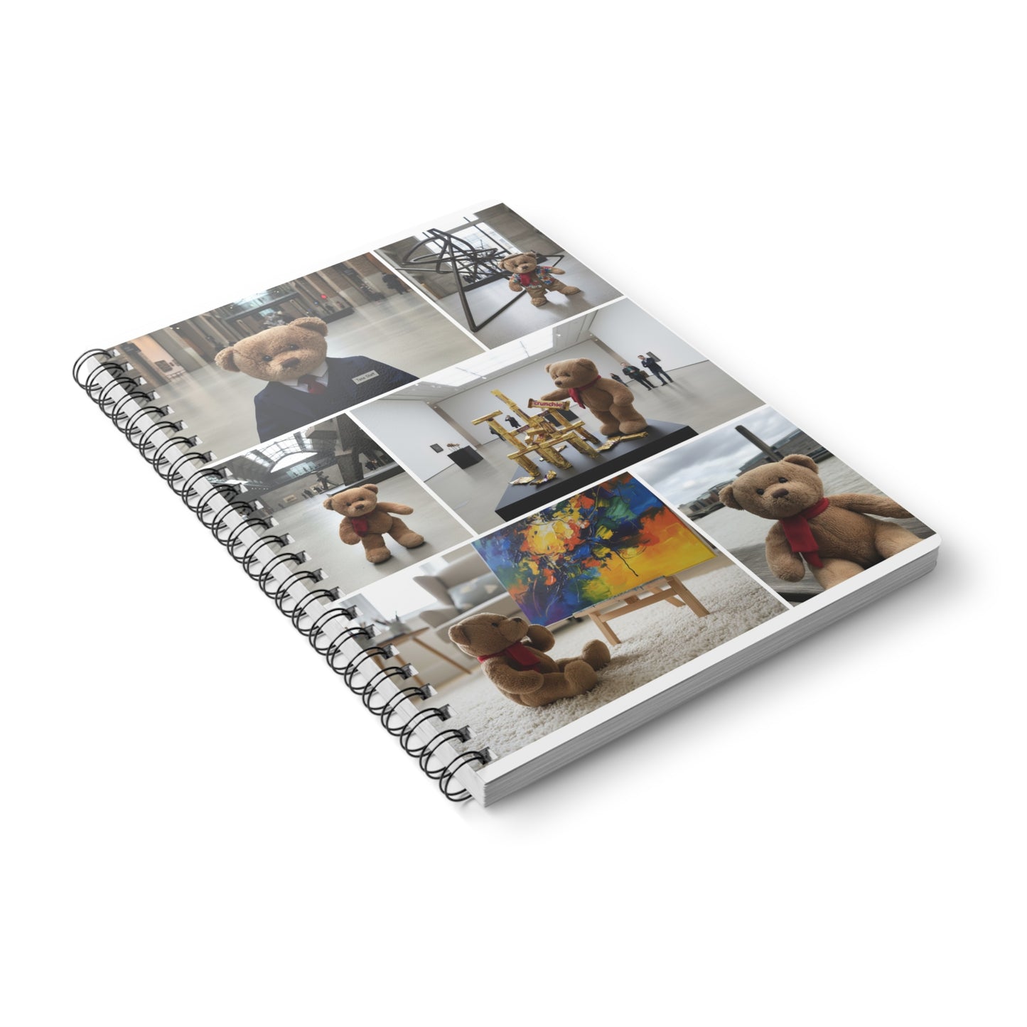 Teddy On tour Offis at the Tate Modern Wirebound Softcover Notebook, A5