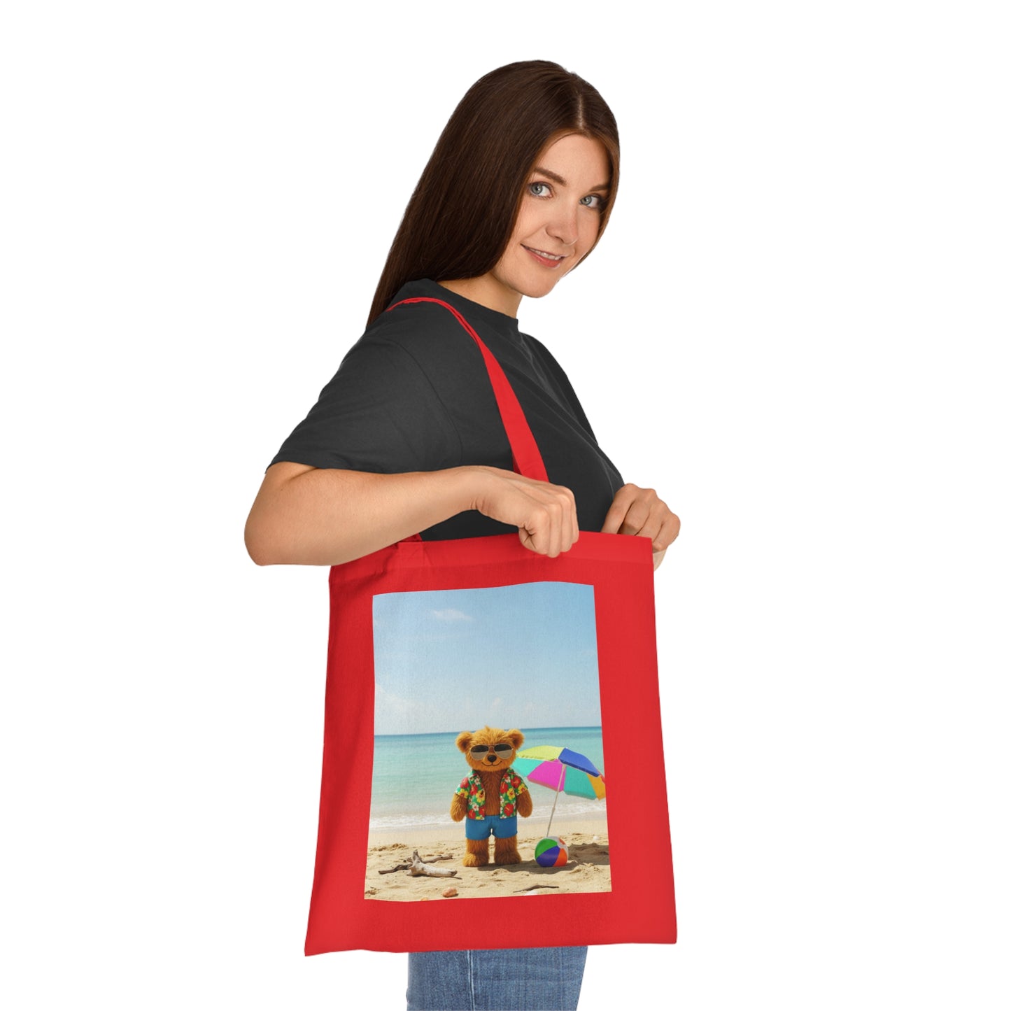 Teddy On Tour Cotton Tote Bag
