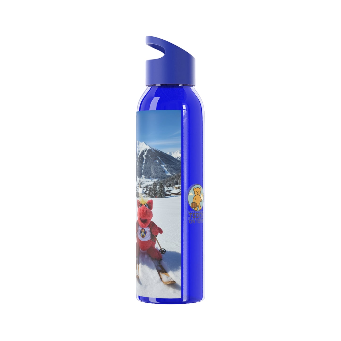 Teddy on Tour Octey and Elsie in Seefeld-in-Tirol Austria Sky Water Bottle