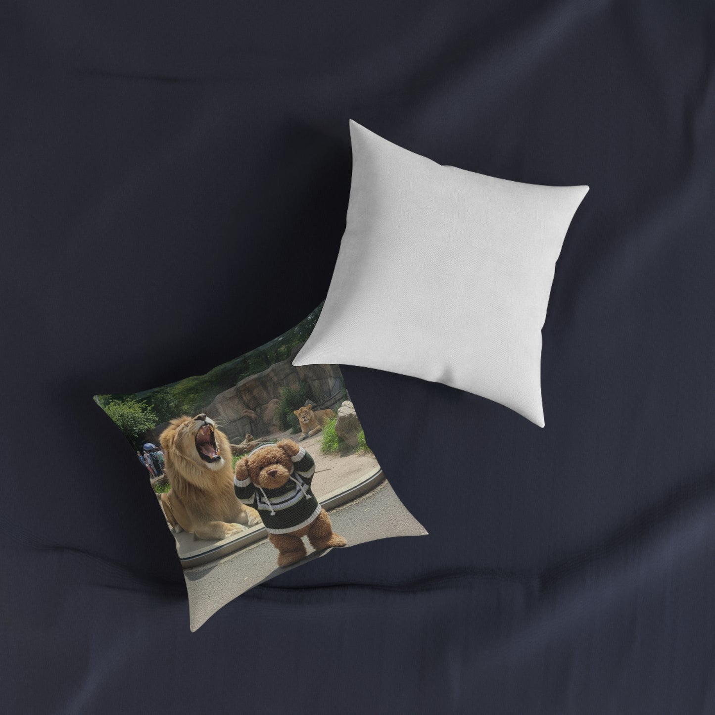 Teddy on Tour Harry at the Zoo Square Pillow