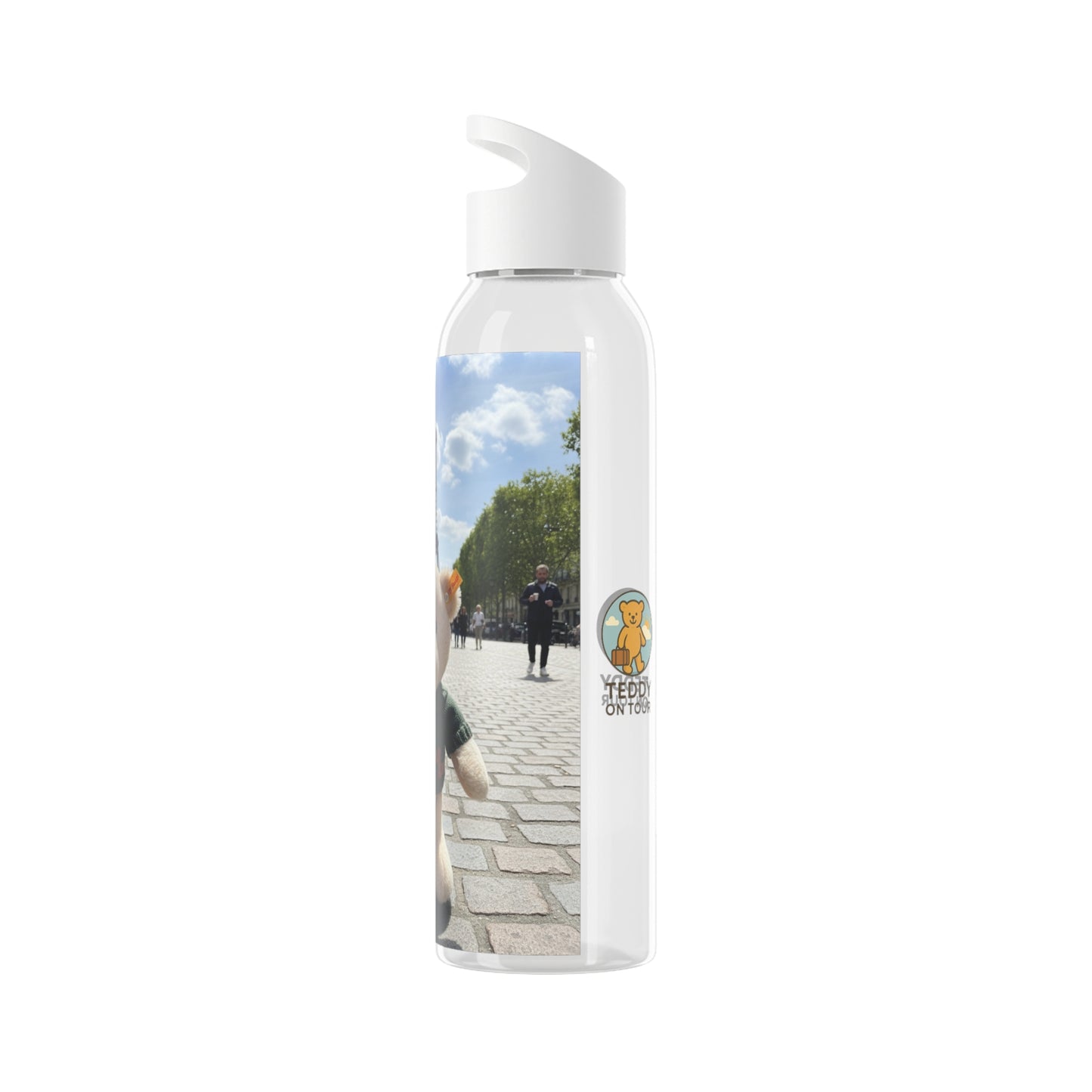 Teddy on Tour Gilbert in Paris Sky Water Bottle