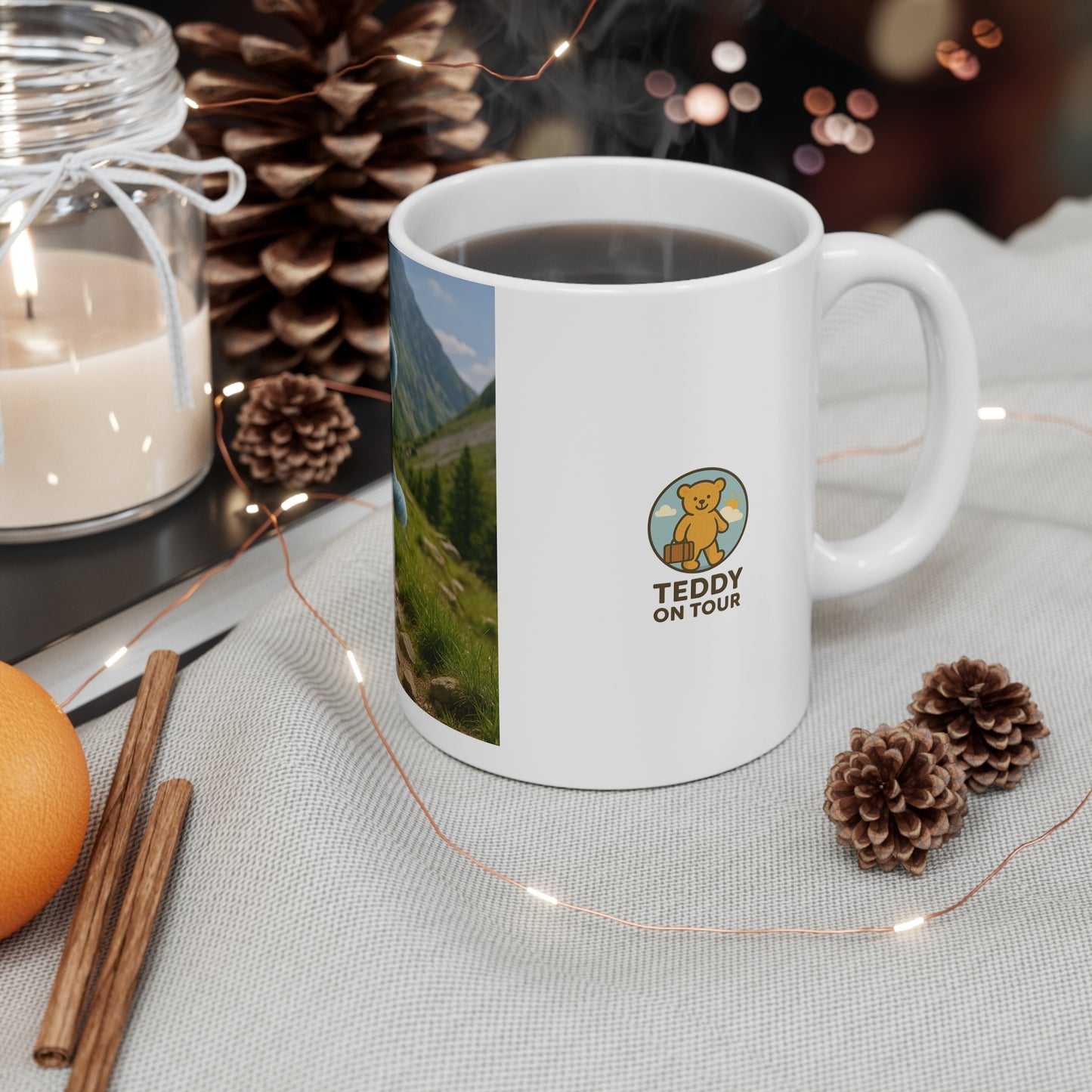 Teddy On Tour – Indigo goes camping Ceramic Coffee Cup