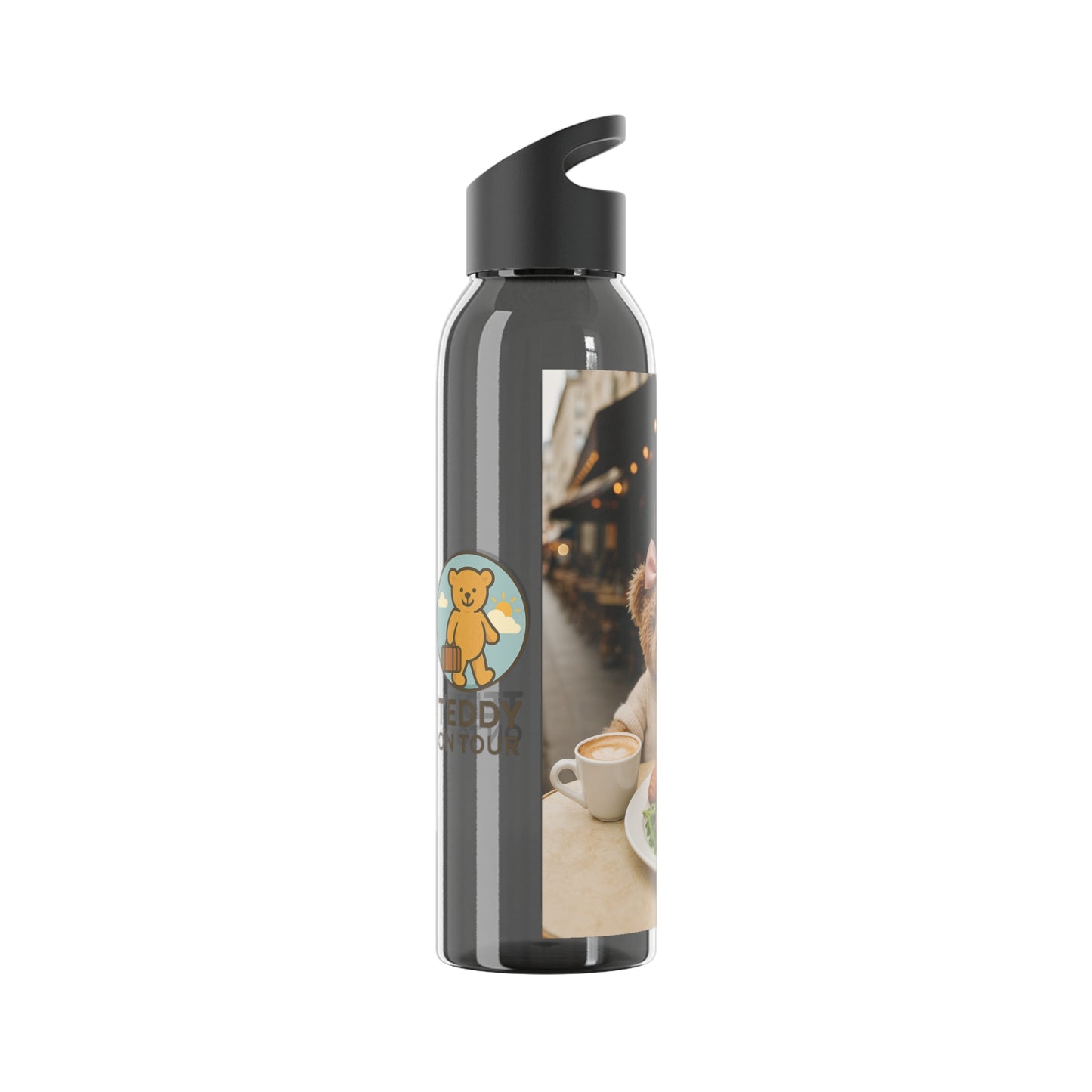 Teddy on Tour Luna in Paris Sky Water Bottle