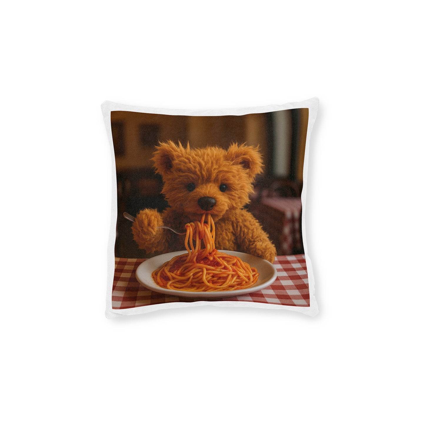 Teddy on Tour Gianni in Italy Square Pillow