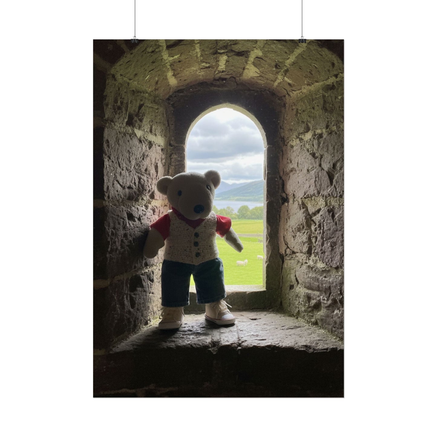 Teddy On Tour Andrew in Scotland Rolled Posters