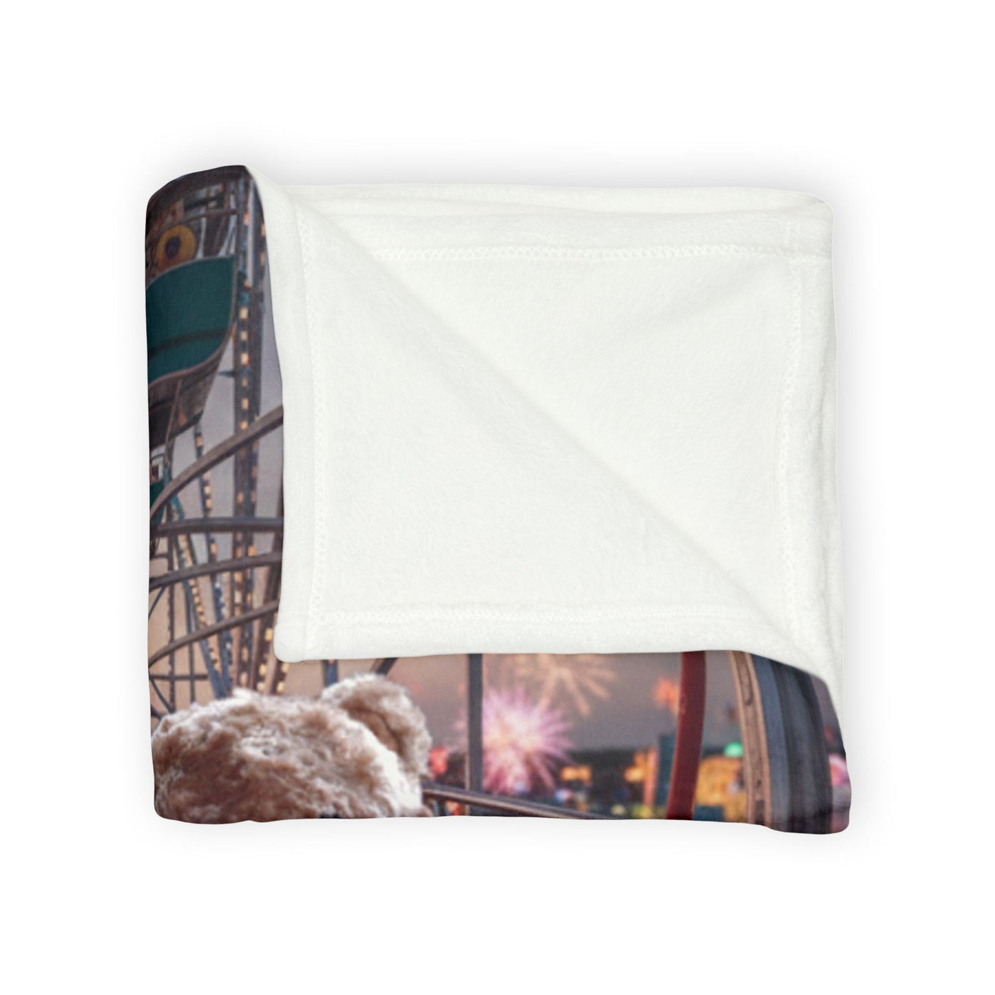 Teddy On Tour Jamie and Fraser Ferris Wheel Soft Polyester Blanket