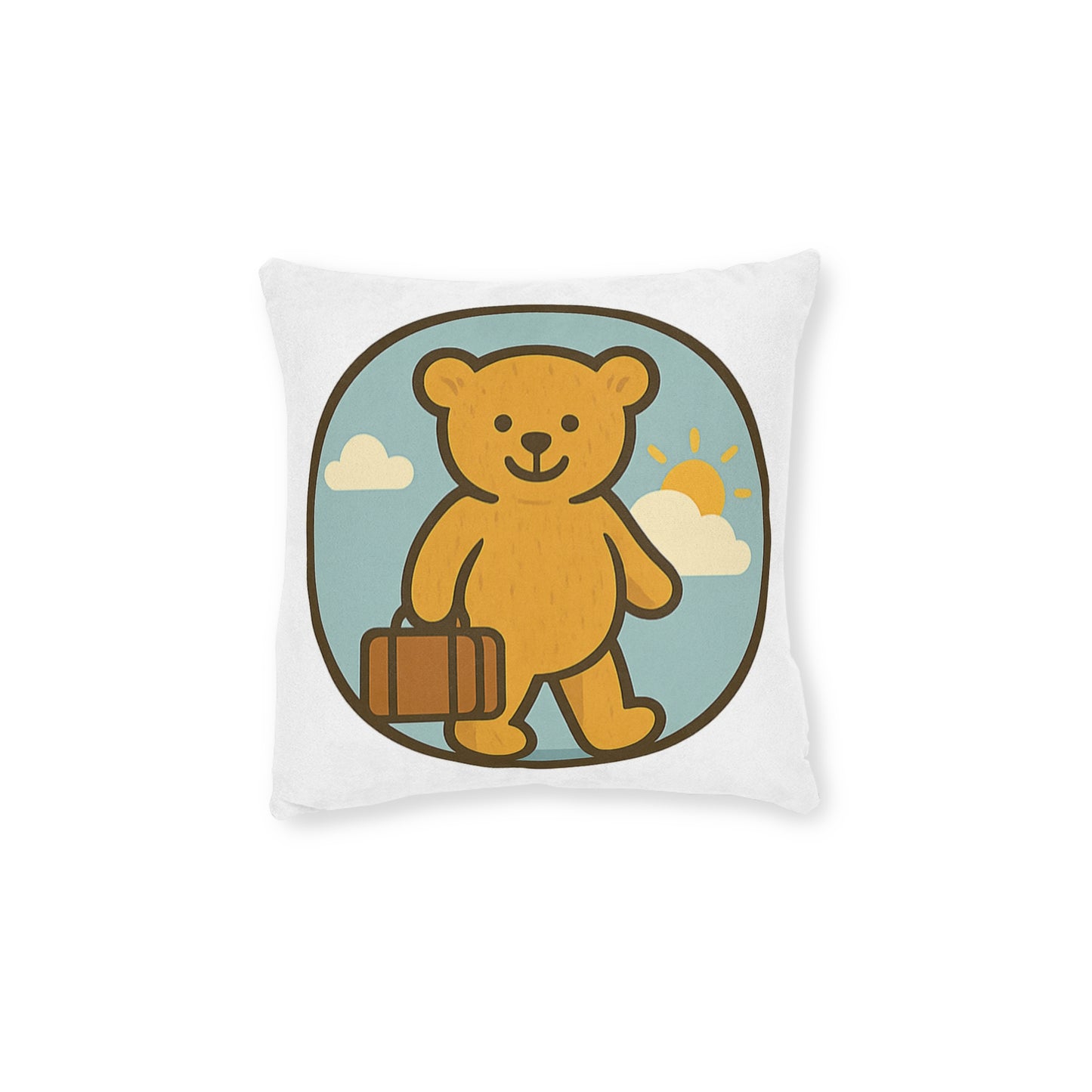 Teddy on Tour Logo Collection Square Pillow