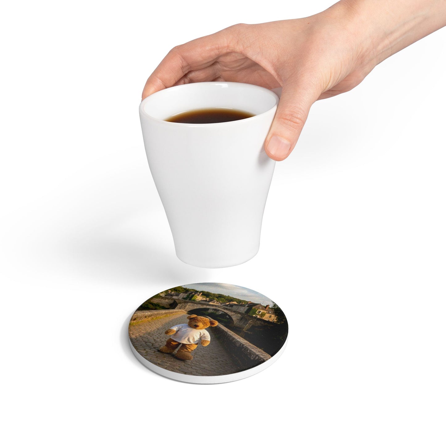 Teddy on Tour Max Ceramic Coaster