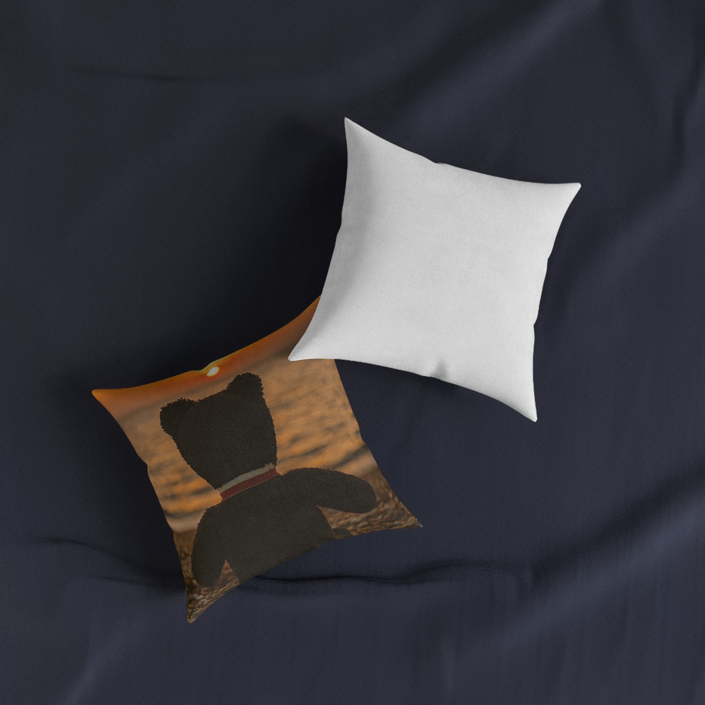 Teddy on Tour Pop Jack in Whitstable Square Pillow