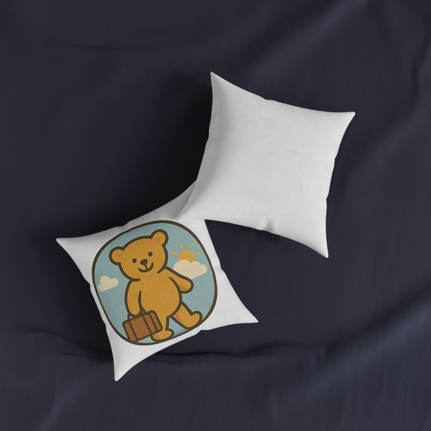 Teddy on Tour Logo Collection Square Pillow