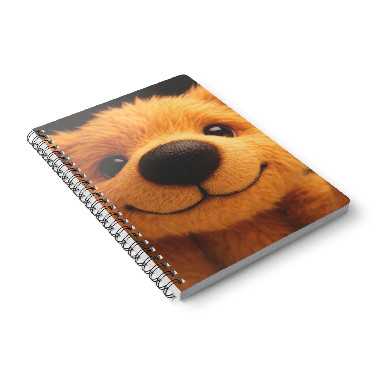 Teddy On tour Close Up Scruffy Teddy Softcover Notebook, A5