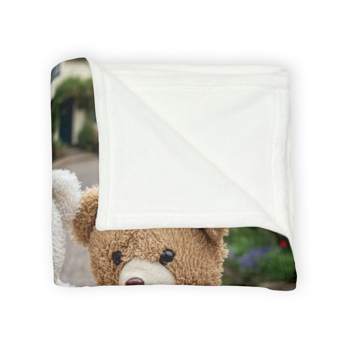 Teddy On Tour Brownie and Whitie in Shanklin Isle of Wight Soft Polyester Blanket
