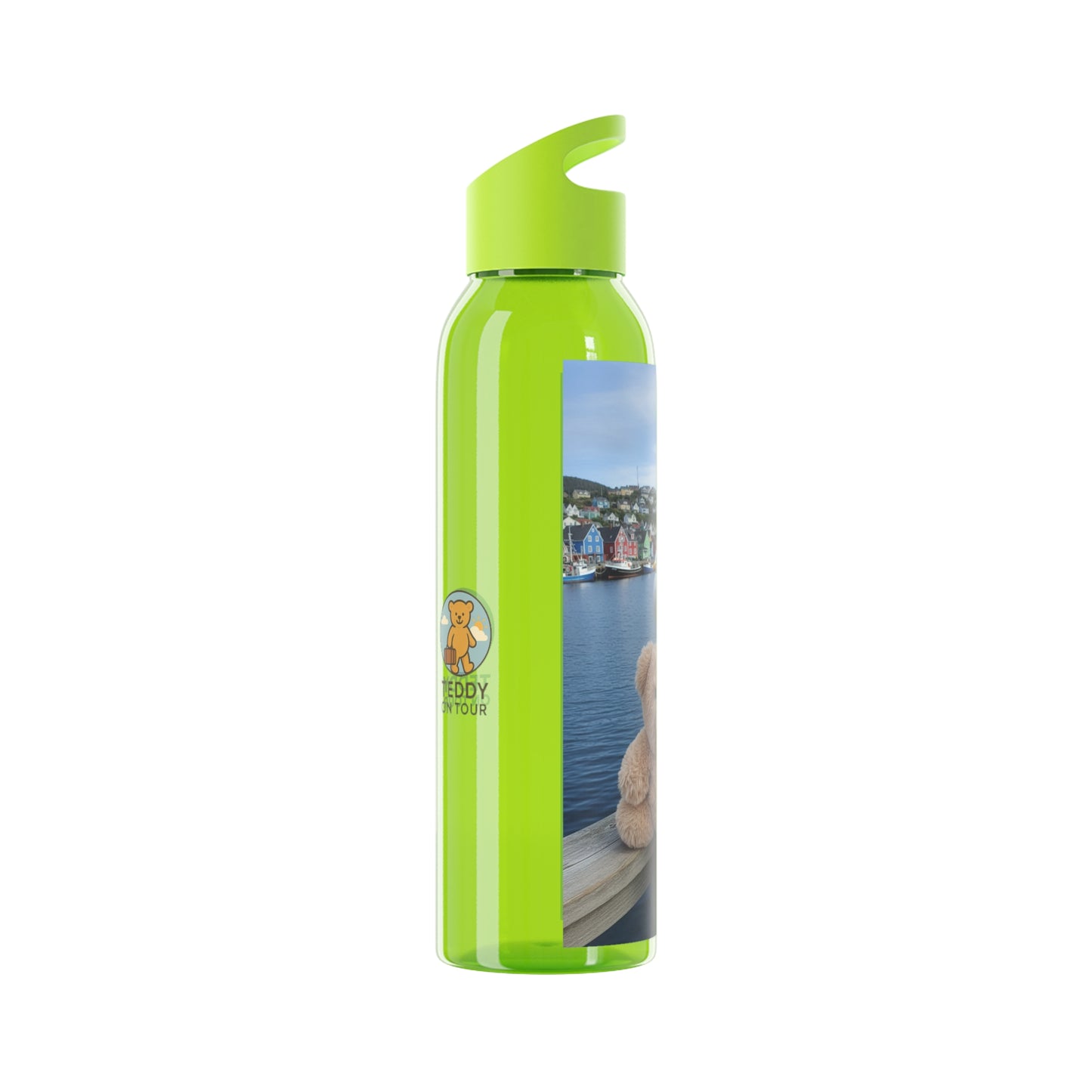 Teddy on Tour Fluffy in Newfoundland Sky Water Bottle