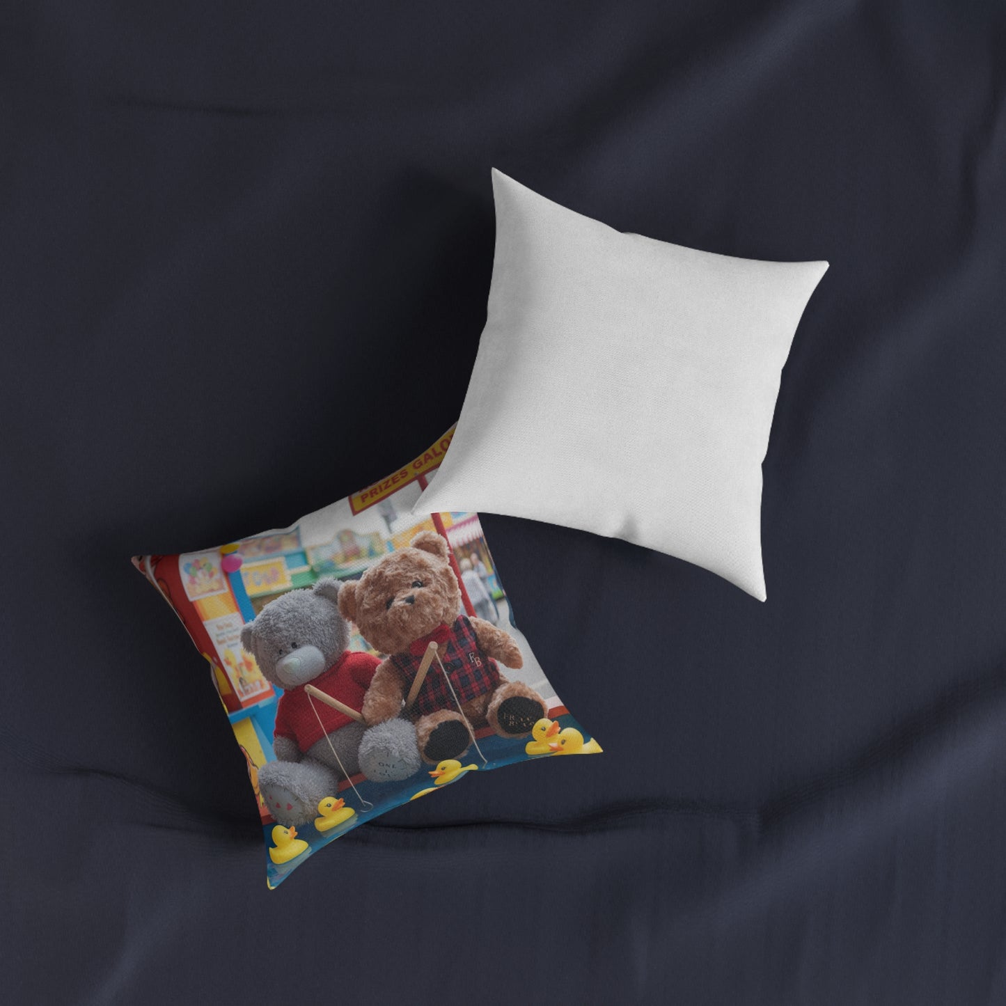 Teddy on Tour Jamie and Fraser Ferris Wheel Square Pillow