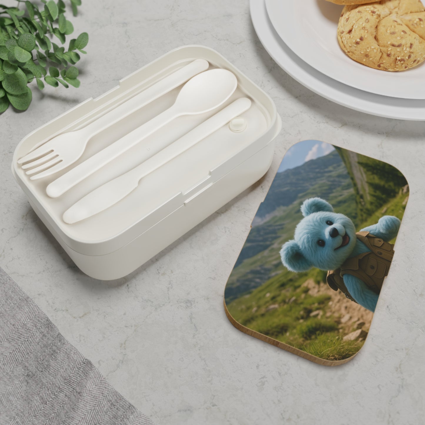 Teddy on Tour Indigo goes camping Bento Lunch Box