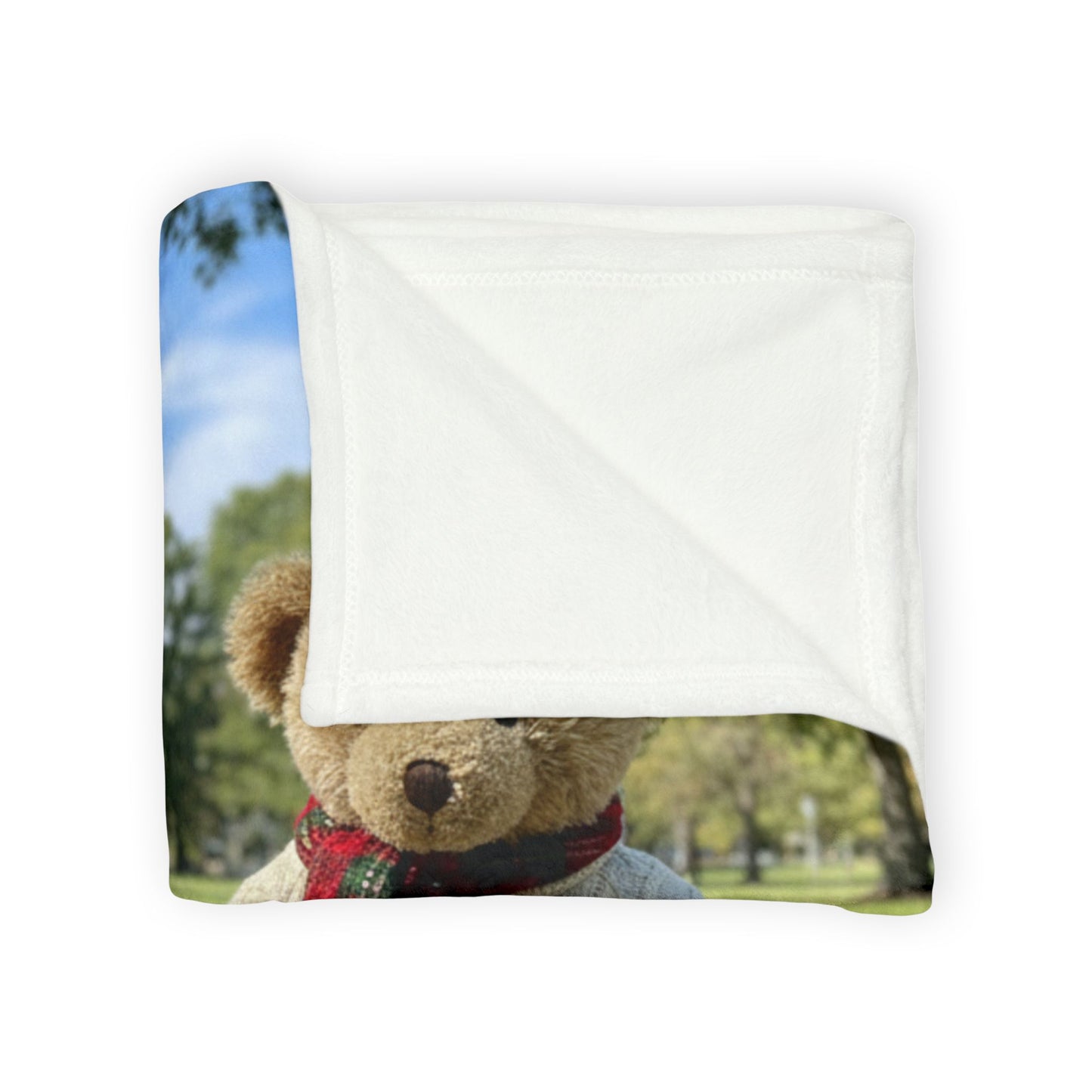 Teddy On Tour Bear Family enjoy afternoon tea Soft Polyester Blanket