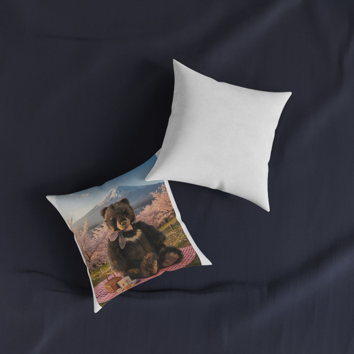 Teddy on Tour Adventurer in Japan Square Pillow