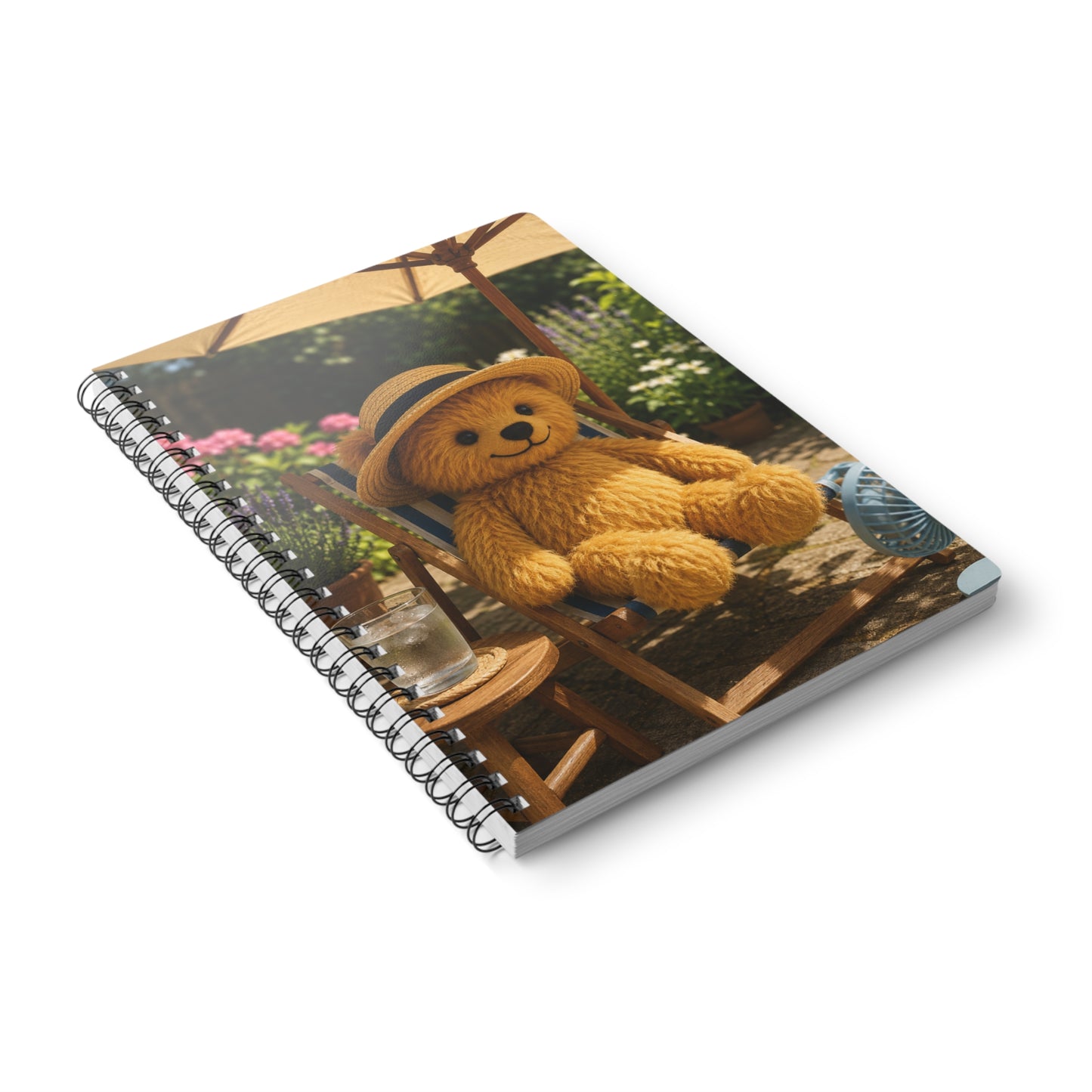 Teddy On tour stationery teddy in deckchair Softcover Notebook A5