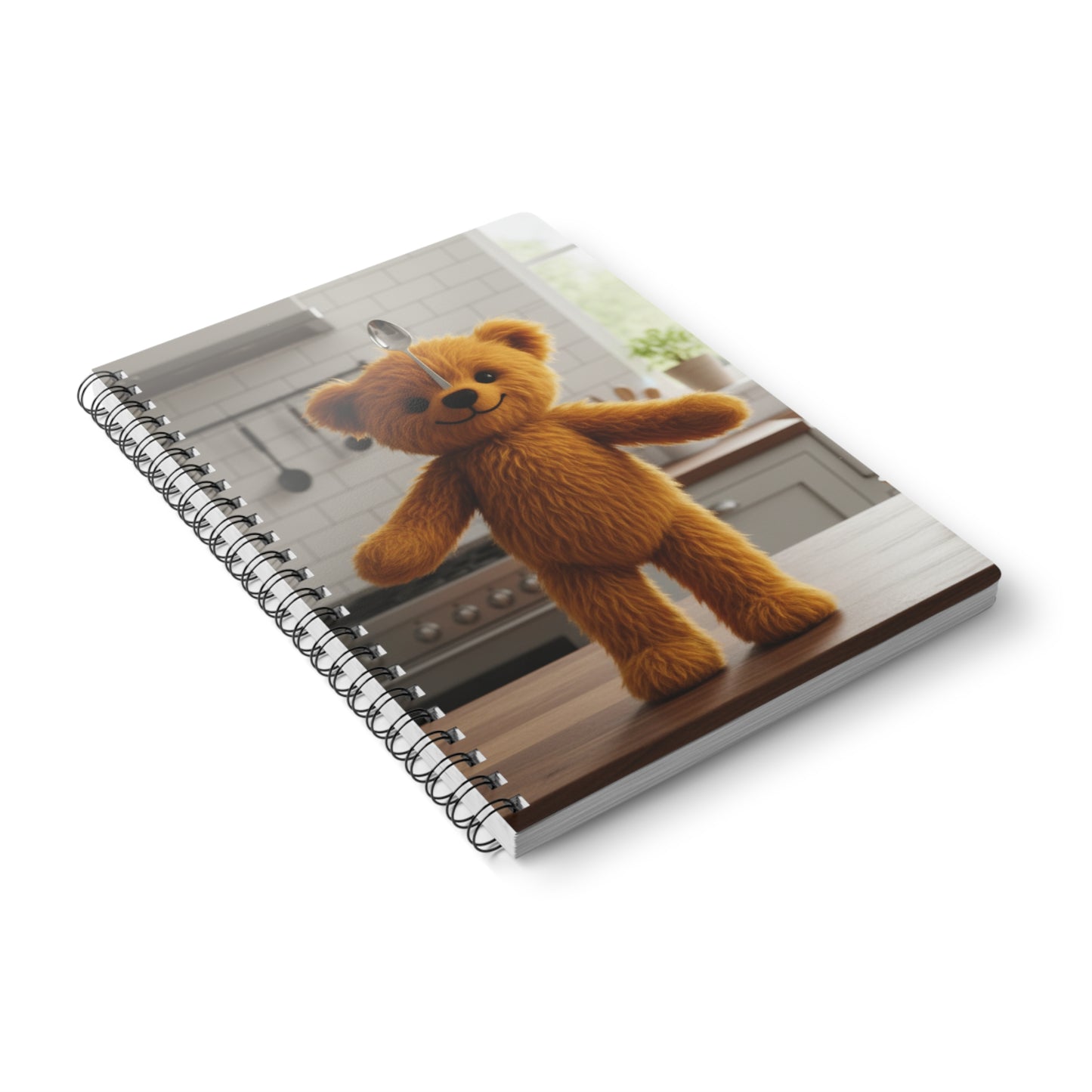 Teddy On tour stationery teddy balancing spoon Softcover Notebook A5