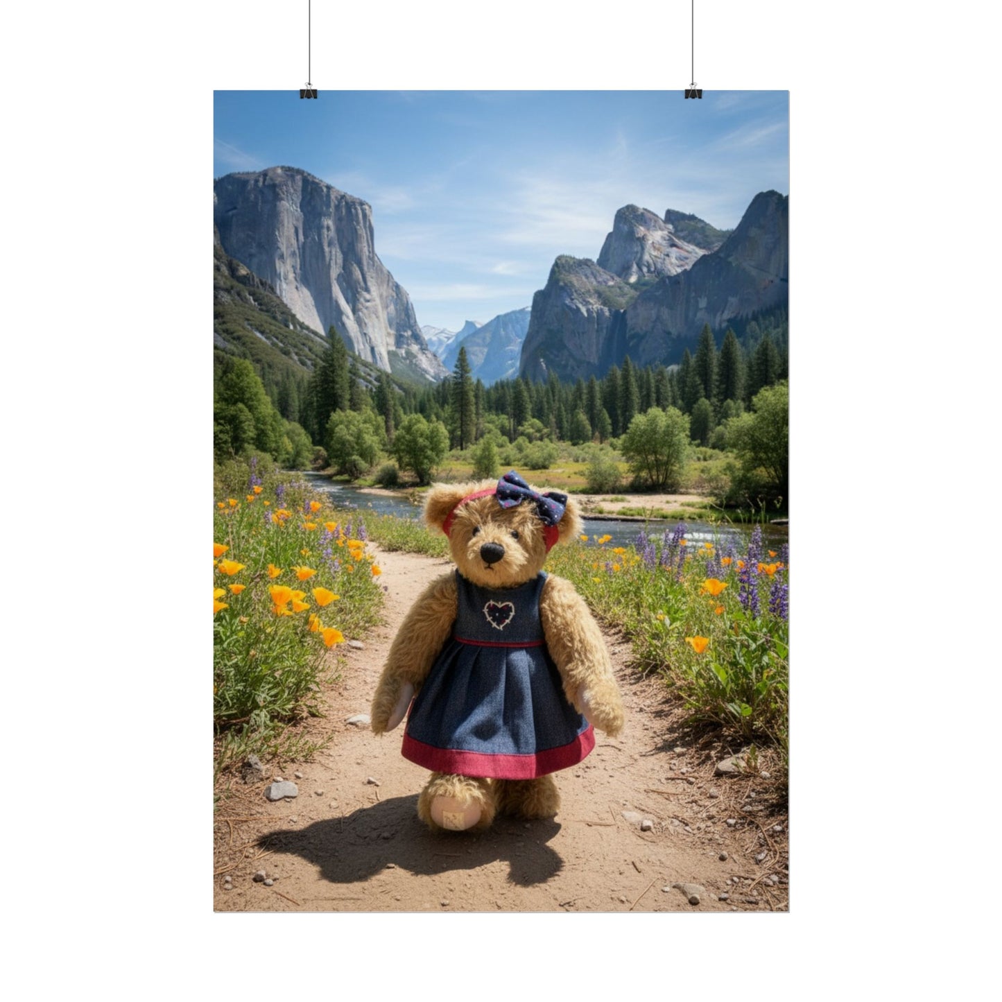 Teddy on Tour Daisy in Yosemite Park Rolled Posters