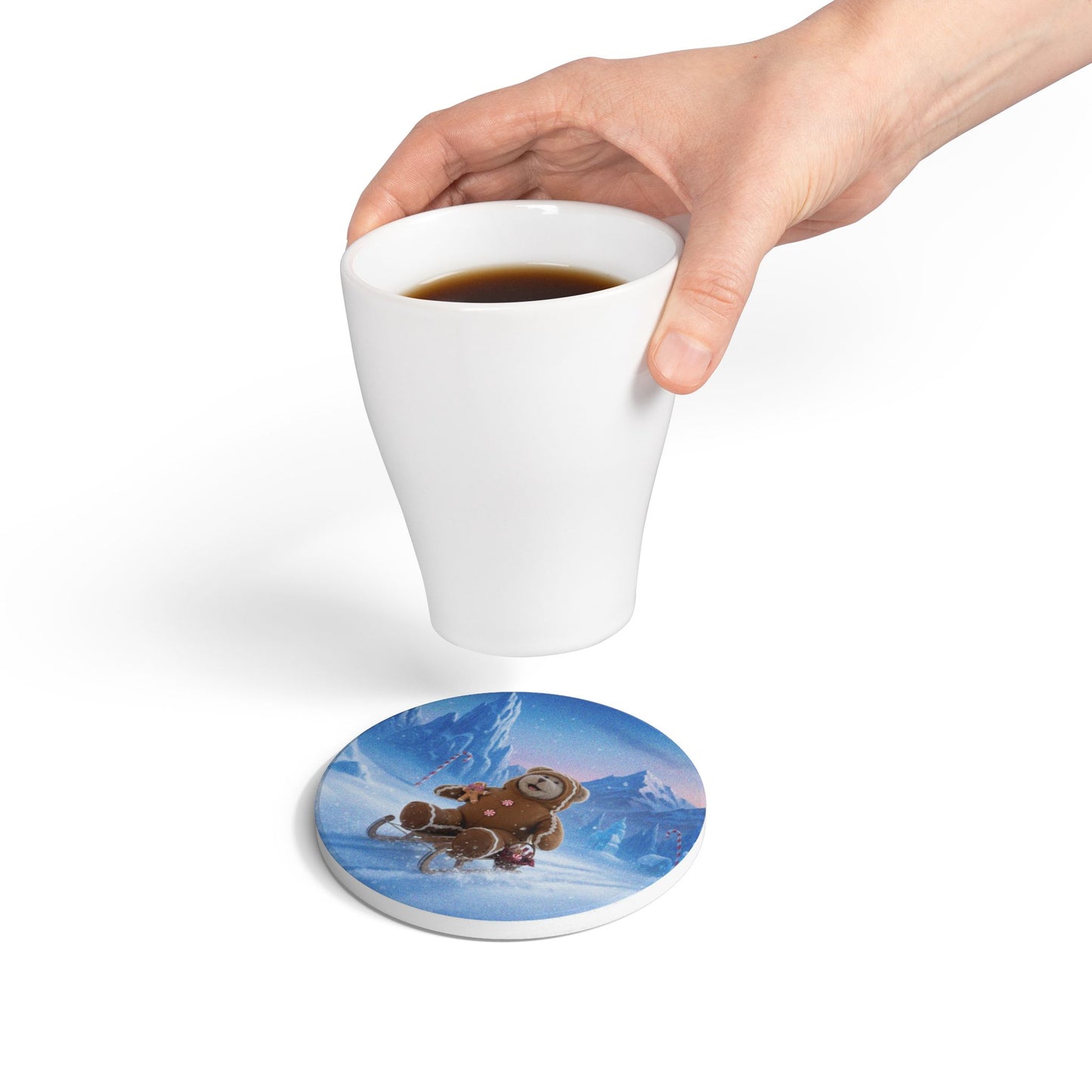 Teddy on Tour Christmas 2025 Ceramic Coaster 8