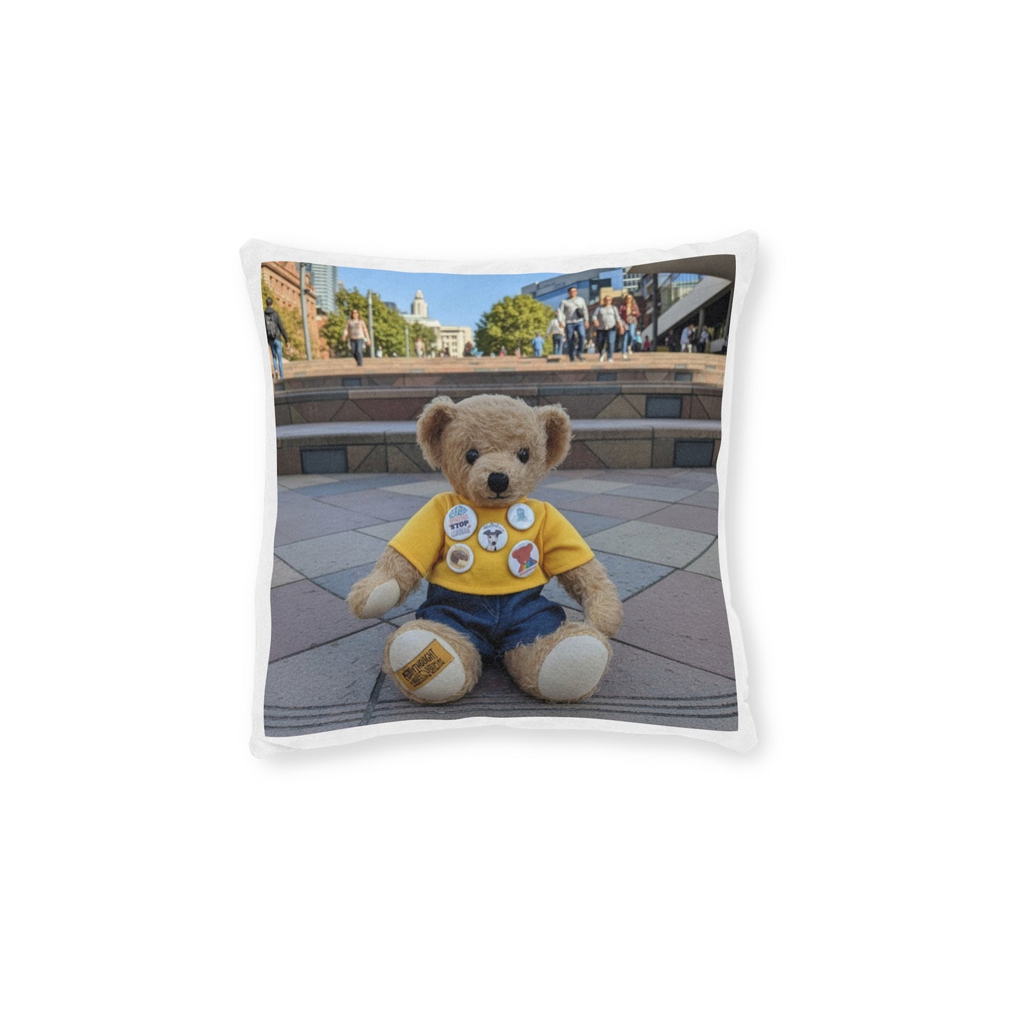 Teddy on Tour Ralphie in Melbourne Square Pillow