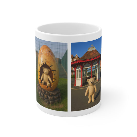 Teddy On Tour – Bexhill Shelter Ceramic Coffee Cup