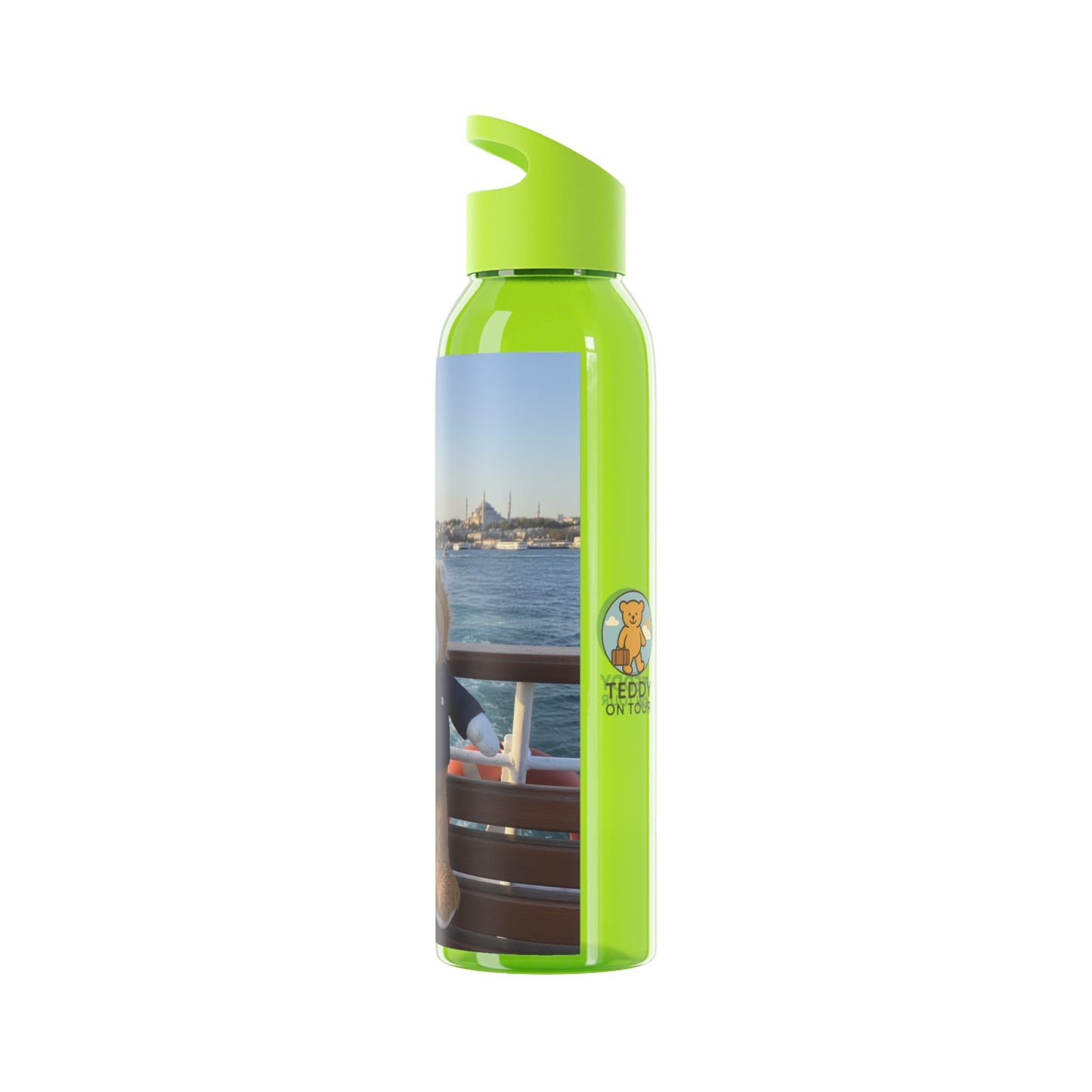 Teddy on Tour Big Billy in Turkiye Sky Water Bottle