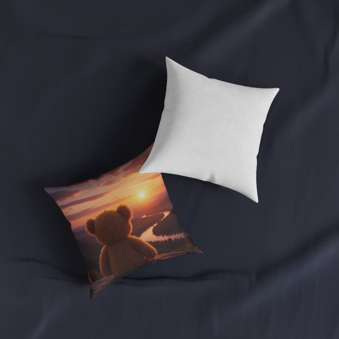 Teddy on Tour Sunset Teddy Square Cushion