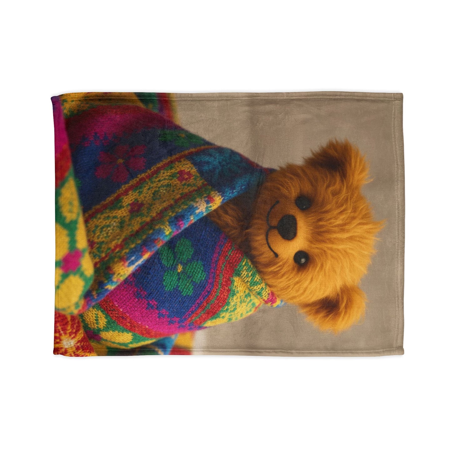 Teddy On Tour Teddy in Blanket Soft Polyester Blanket (look for a matching cushion)