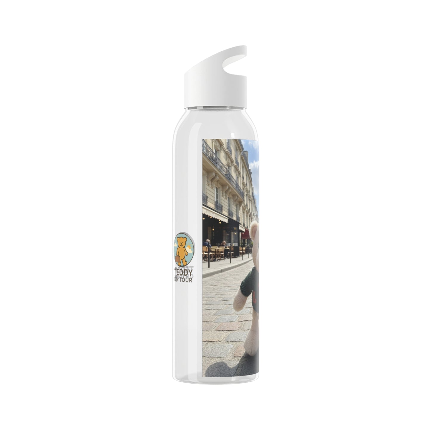 Teddy on Tour Gilbert in Paris Sky Water Bottle