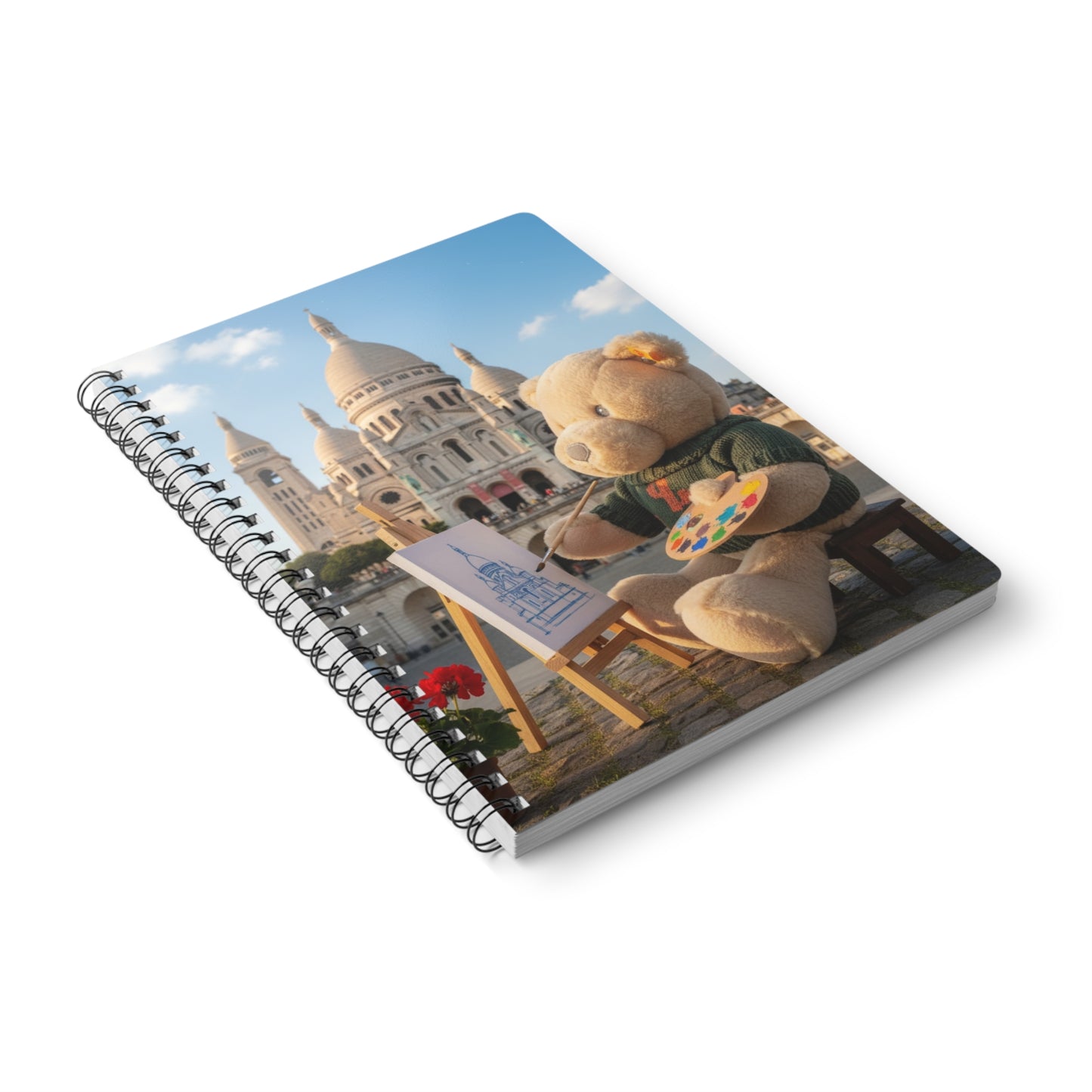 Teddy On tour Gilbert in Paris Softcover Notebook, A5