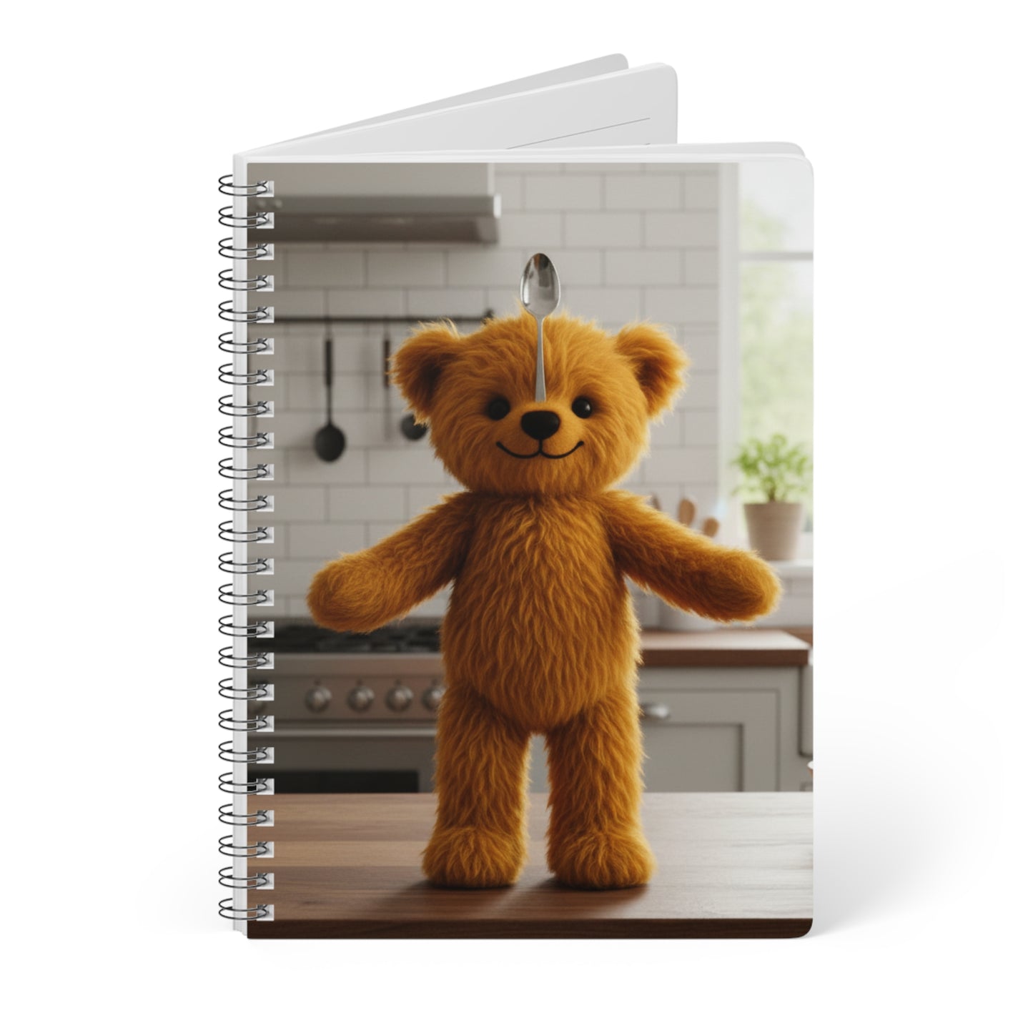 Teddy On tour stationery teddy balancing spoon Softcover Notebook A5