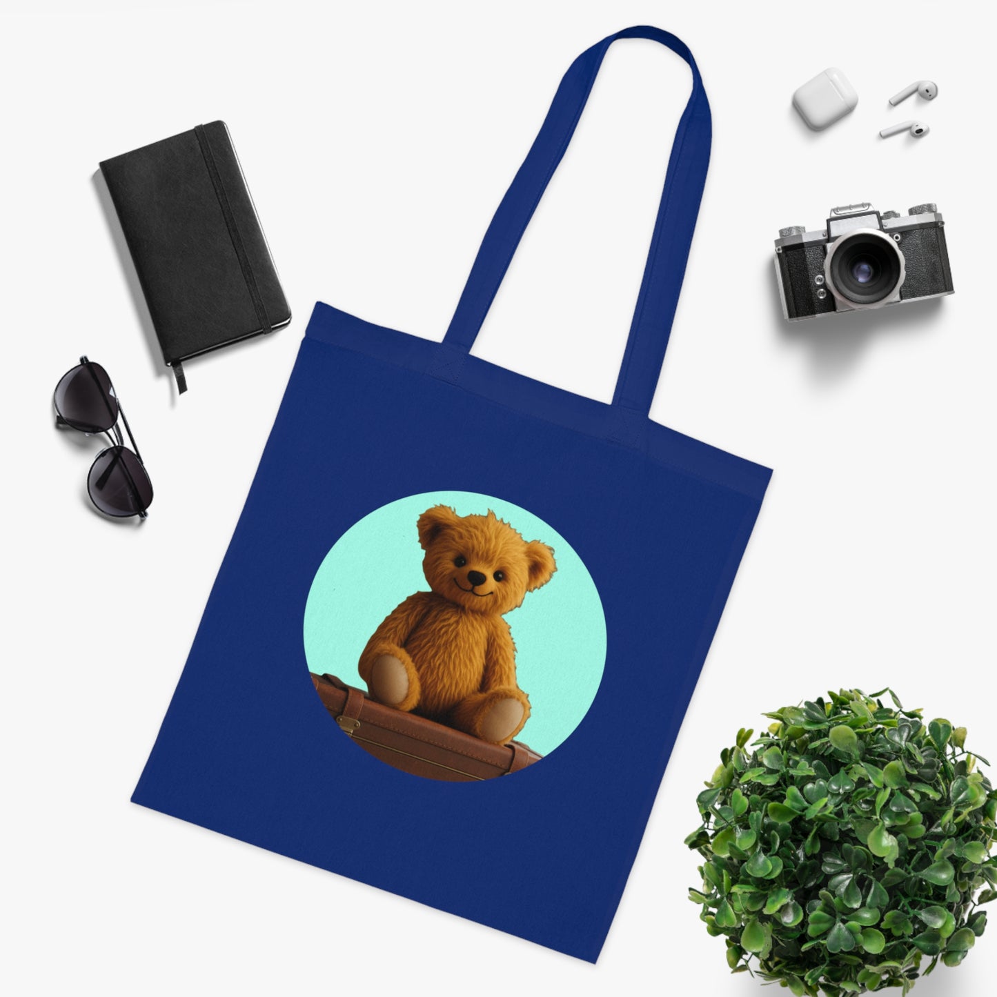 Teddy On Tour Cotton Tote Bag