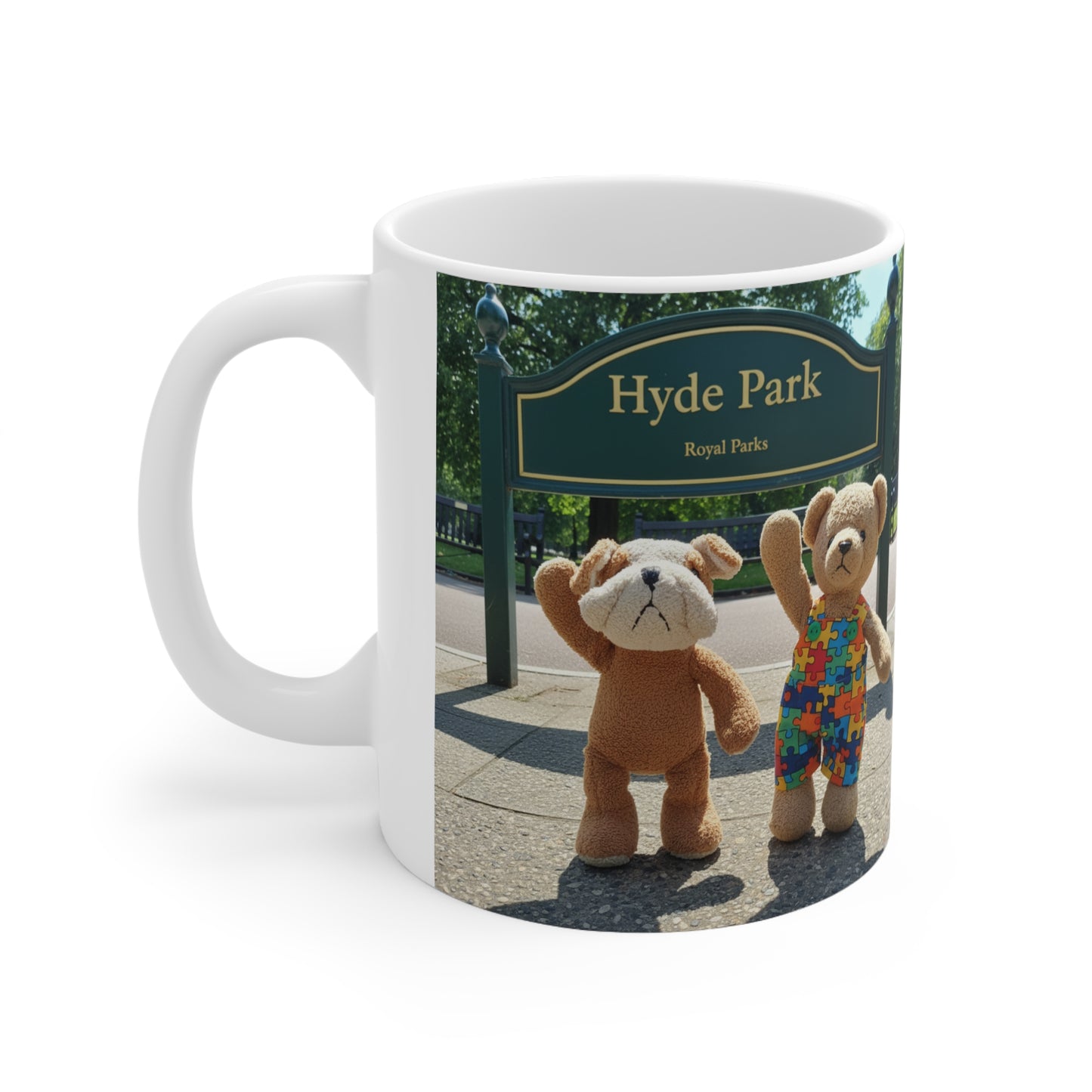 Teddy On Tour – Cubby Bear and Danny Dog in London Ceramic Coffee Cup