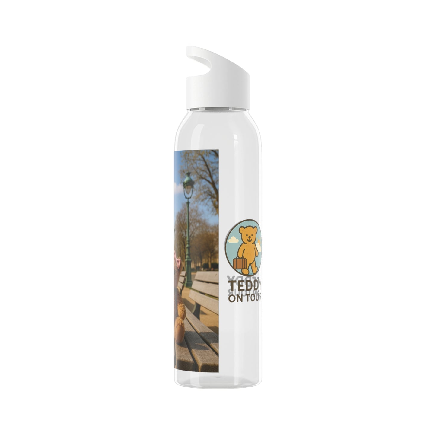 Teddy on Tour Luna in Paris Sky Water Bottle
