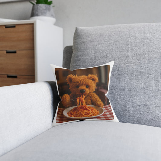 Teddy on Tour Gianni in Italy Square Pillow