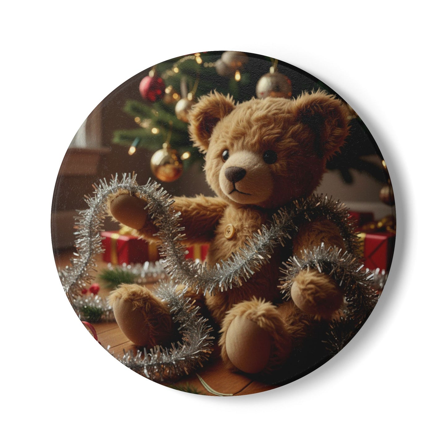Teddy on Tour Christmas 2025 Ceramic Coaster 10