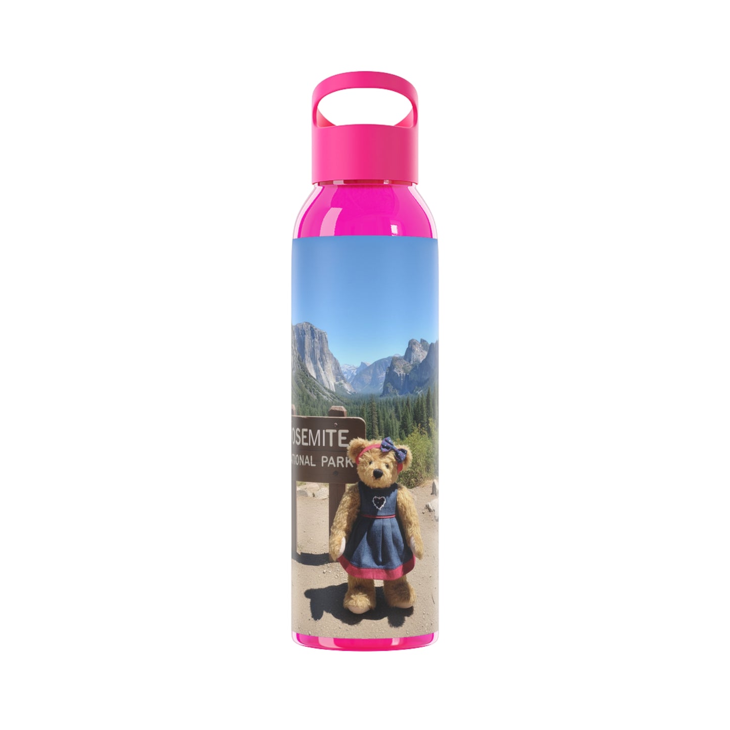 Teddy on Tour Daisy in Yosemite Sky Water Bottle