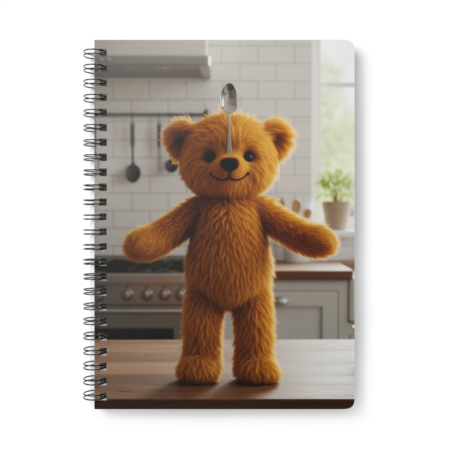 Teddy On tour stationery teddy balancing spoon Softcover Notebook A5