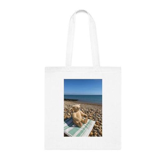 Teddy On Tour – Bexhill Beach Cotton Tote Bag