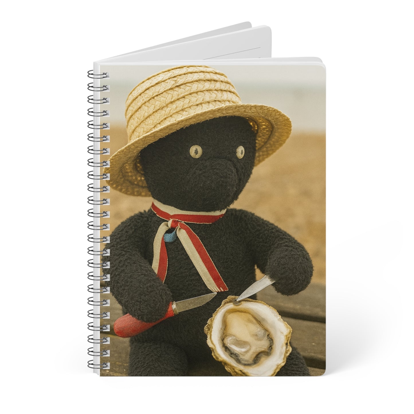 Teddy On tour Pop Jack in Whitstable Softcover Notebook, A5