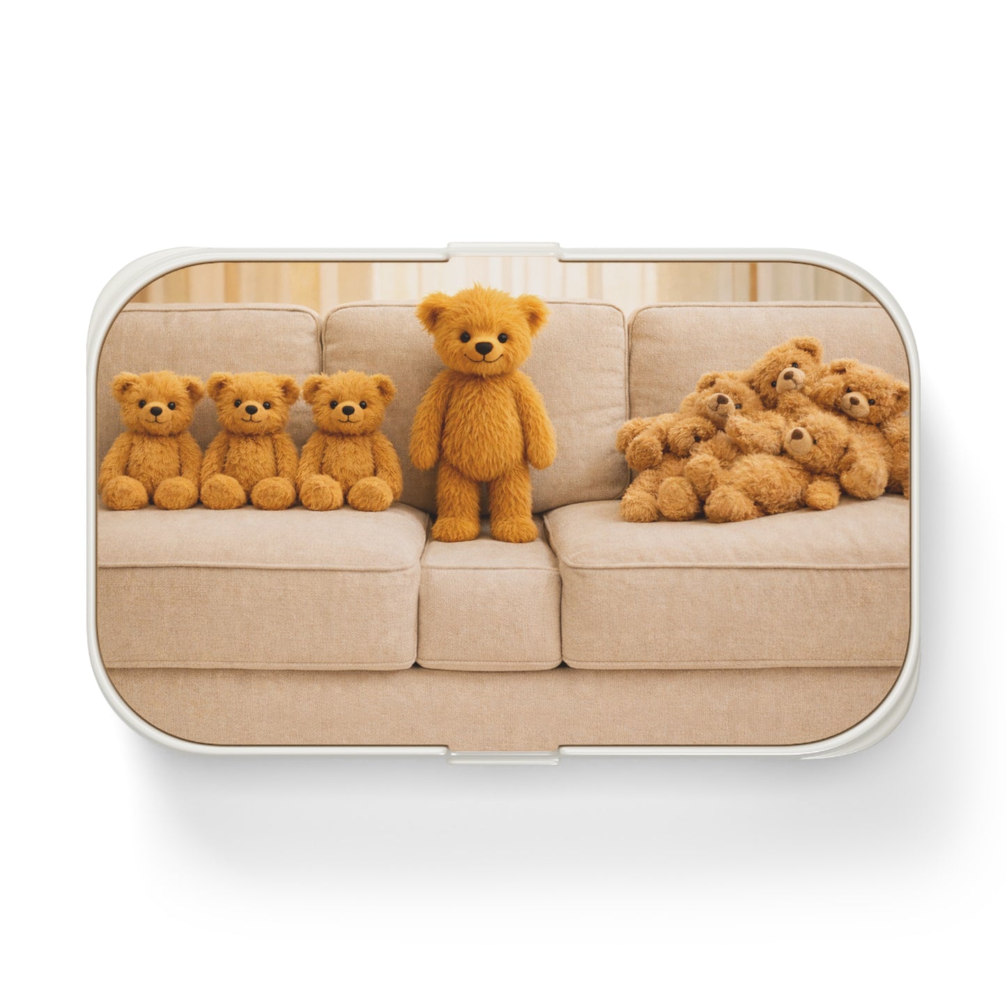 Teddy on Tour Teddy on the couch Bento lunchbox ( find a matching water bottle )