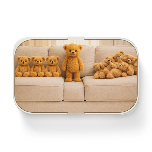 Teddy on Tour Teddy on the couch Bento lunchbox ( find a matching water bottle )
