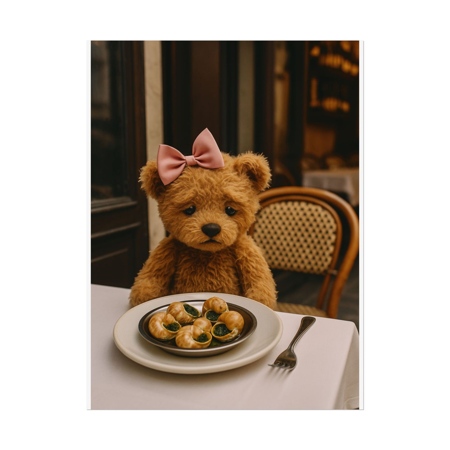 Teddy on Tour Luna in Paris Rolled Posters