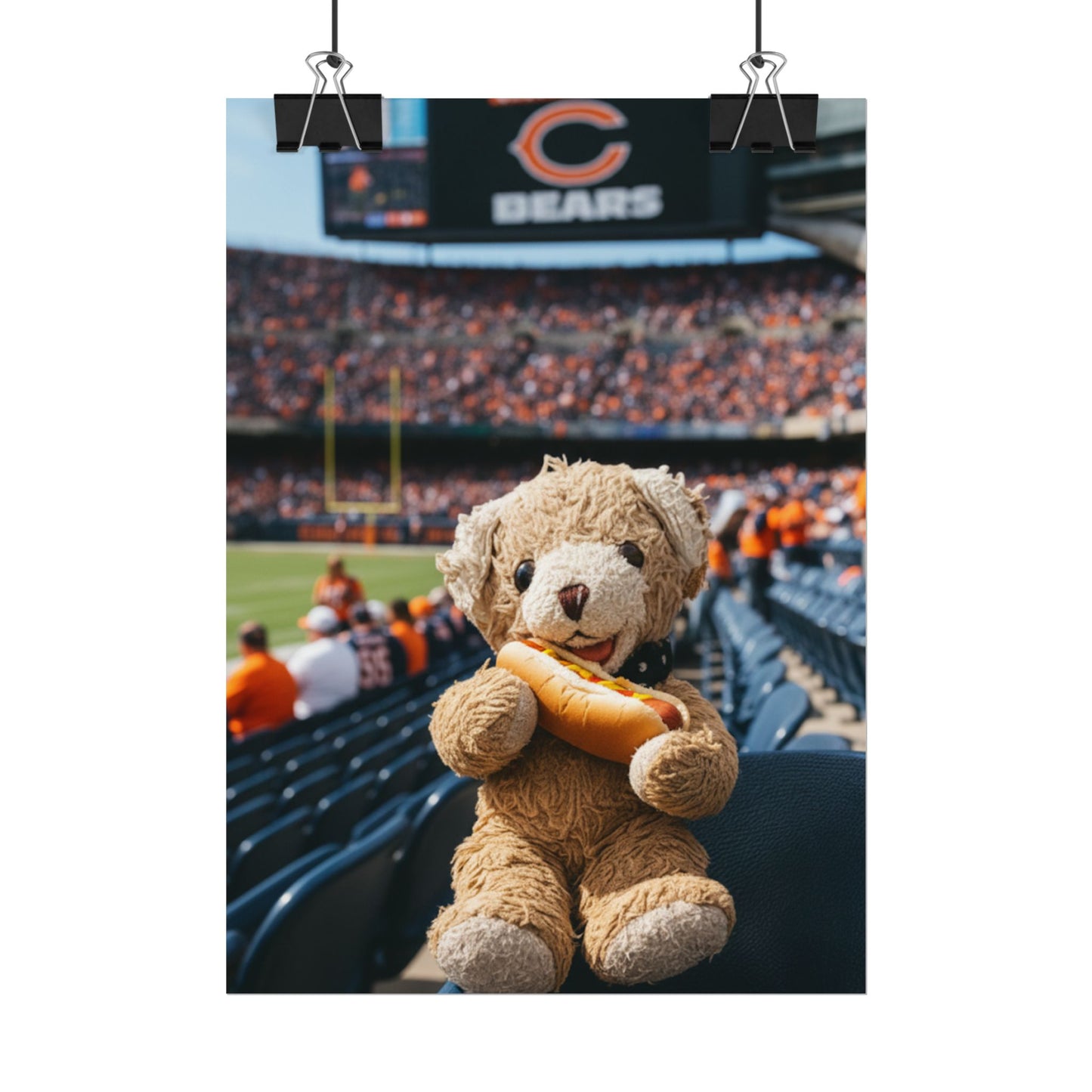 Teddy On Tour Ben visits the Chicago Bears Rolled Posters