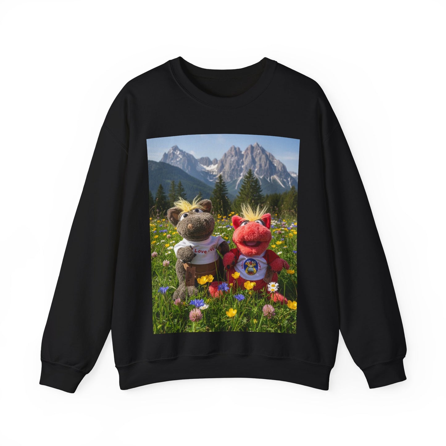 Teddy On Tour – Octey and Elsie in Seefeld-in-Tirol Austria Adult Unisex Heavy Blend™ Crewneck Sweatshirt